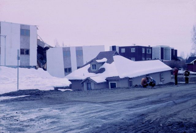 Alaska 1964 Good Friday earthquake damage. Picture