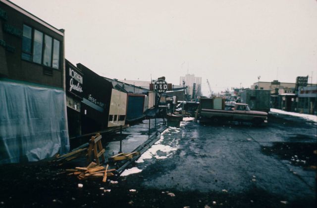 Alaska 1964 Good Friday earthquake damage. Picture