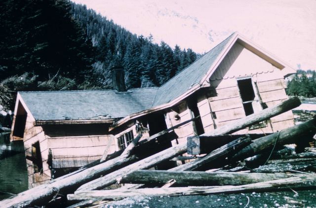 Alaska 1964 Good Friday earthquake damage. Picture