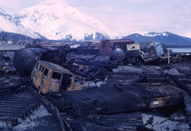 Alaska 1964 Good Friday earthquake and tsunami damage. Picture