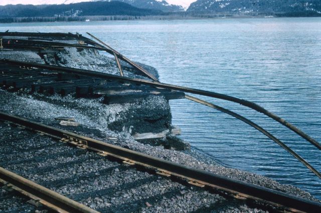 Alaska 1964 Good Friday earthquake and tsunami damage. Picture
