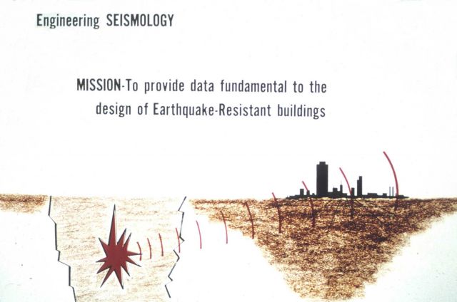 Graphic of earthquake epicenter and damage to man-made structures. Picture