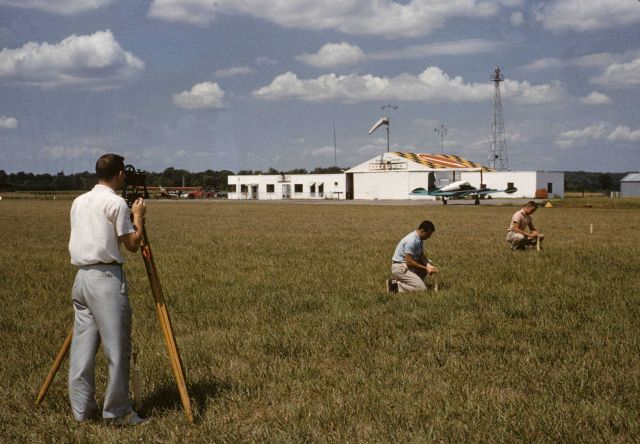 Surveying operations associated with determination of magnetic declination. Picture