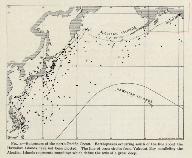 Earthquake epicenters in the Western and Northern Pacific Ocean as of early 1927 Picture