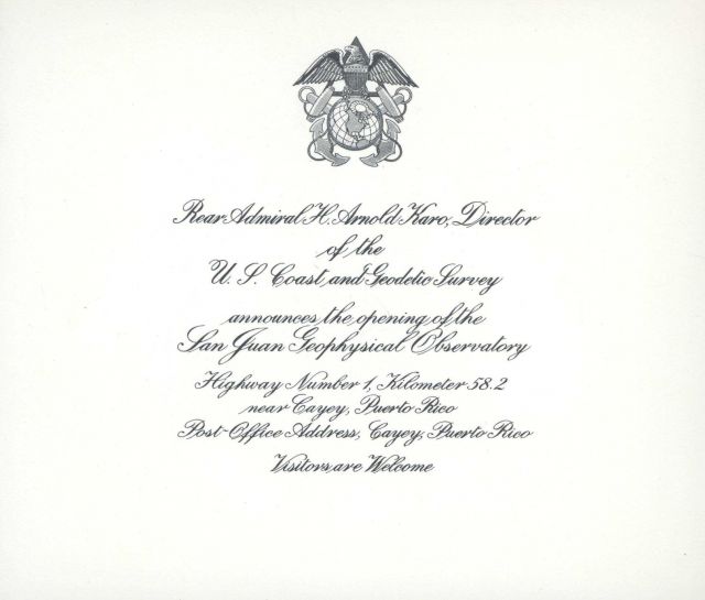 Announcement of the opening of the San Juan Geophysical Observatory Picture