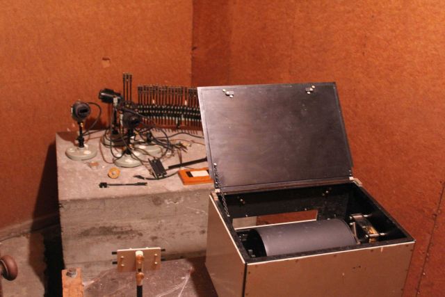 Seismological equipment formerly installed by the Coast and Geodetic Survey at the Sitka Geophysical Observatory. Picture