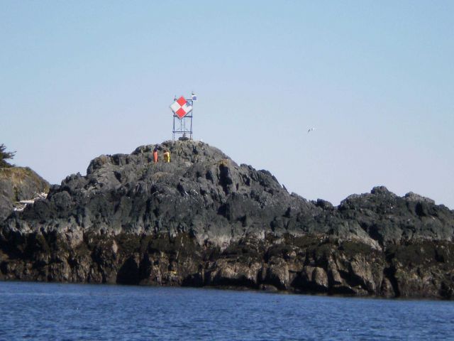 Establishing horizontal control point for hydrographic surveying. Picture