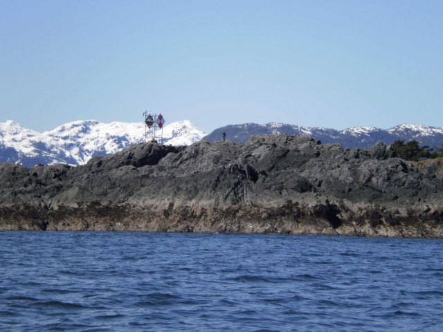 Establishing horizontal control point for hydrographic surveying. Picture