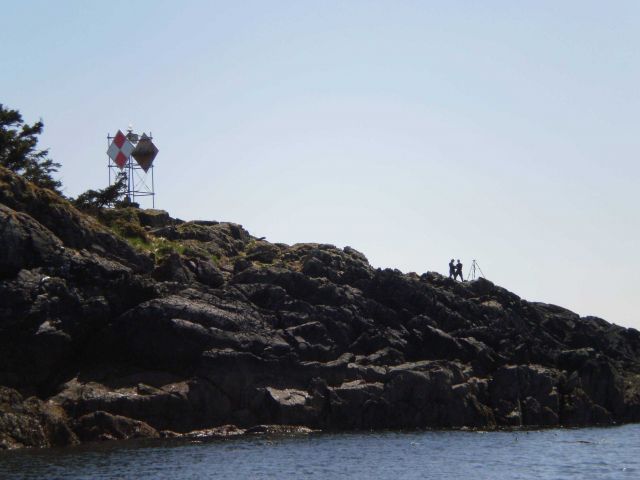 Establishing horizontal control point for hydrographic surveying. Picture