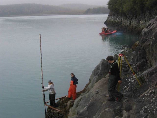 Leveling tide staff. Picture