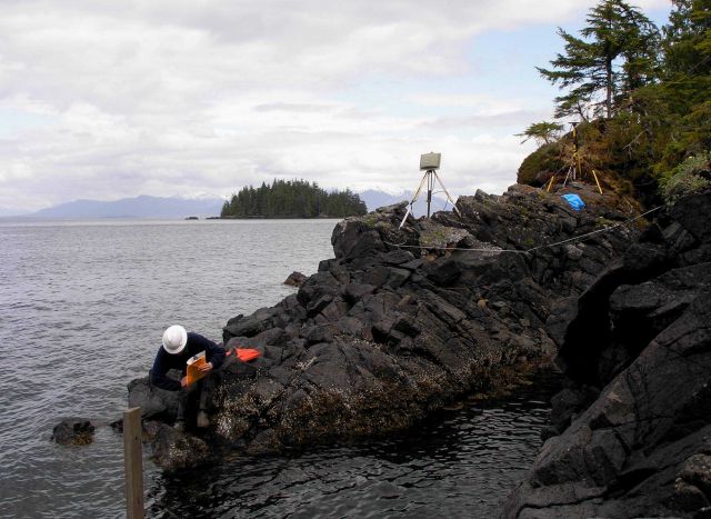 Monitoring a tide gage to compare digitally collected and transmitted readings t to visual observation Picture