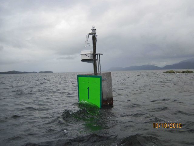 Coast Guard daymarker at a high tide Picture