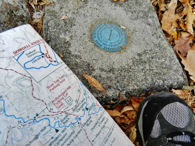 Trail map and US Coast and Geodetic Survey marker on Pine Mountain Picture