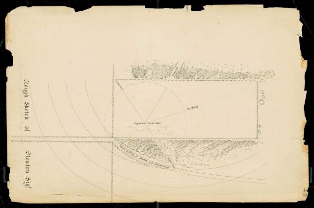 Rough sketch of Newton Signal showing lines of sight to observed triangulation stations. Picture