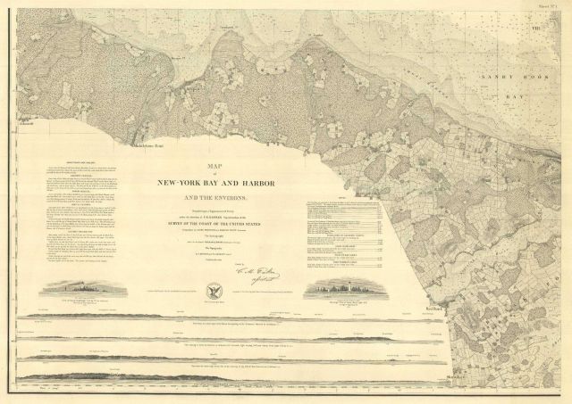 SW sheet of six-sheet chart of New York Bay and Harbor Picture