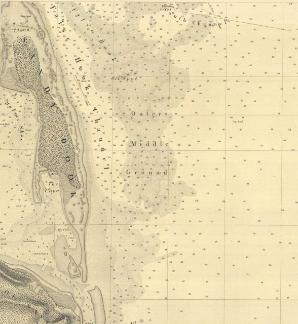 Section of SE sheet of six sheets of New York Bay and Harbor showing False Hook Channel, the primary means of approaching New York Harbor prior to the Picture