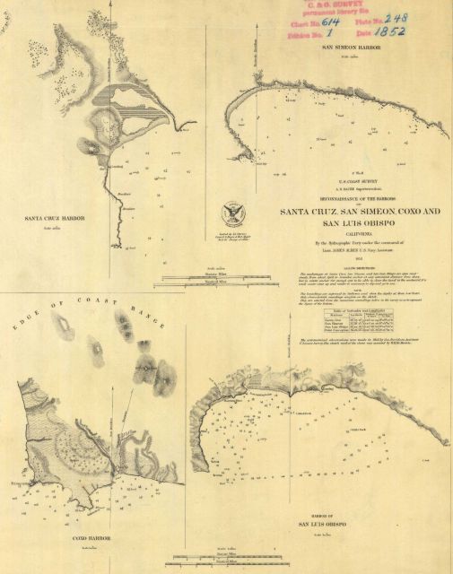 Reconnaissance of the Harbors of Santa Cruz, San Simeon, Coxo, and San Luis Obispo. Picture