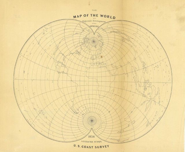 Map of the World on a Polyconic Development of the Sphere Picture