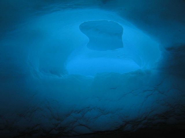 A divers view of the underside of the ice. Picture