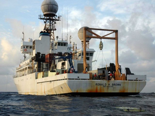 Launching JASON ROV from NOAA Ship RONALD H Picture