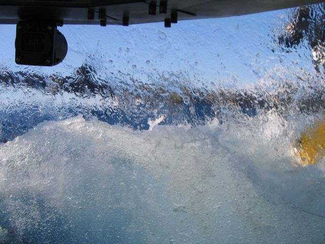 The view as the Johnson Sea-Link submersible breaks the surface. Picture