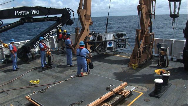 Launching Seirios from the stern of the OKEANOS EXPLORER Picture