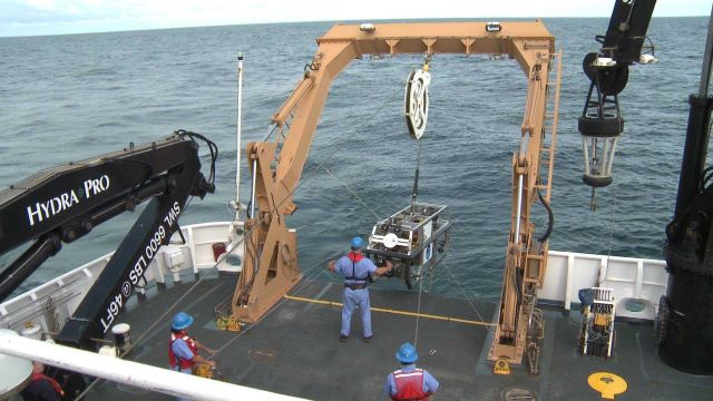 Launching Seirios from the stern of the OKEANOS EXPLORER Picture
