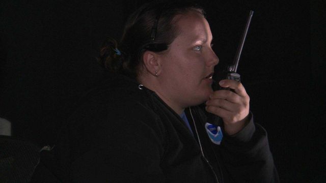 Communications with plot room and bridge are required during over-the-side operations. Picture