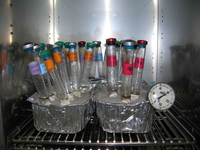 Samples collected in the vicinity of hydrothermal vents are incubated at 90 degrees Celsius (195 F), almost boiling temperature, in an attempt to grow Picture