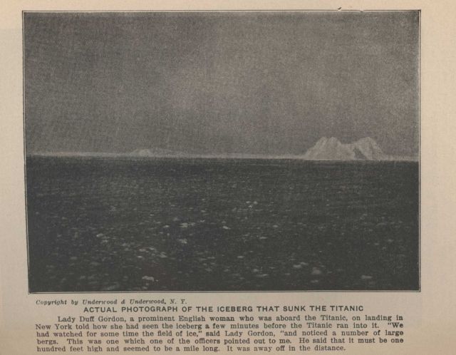(Possibly) Actual photograph of the iceberg that sunk the TITANIC In: Marshall, Logan 1912 Picture