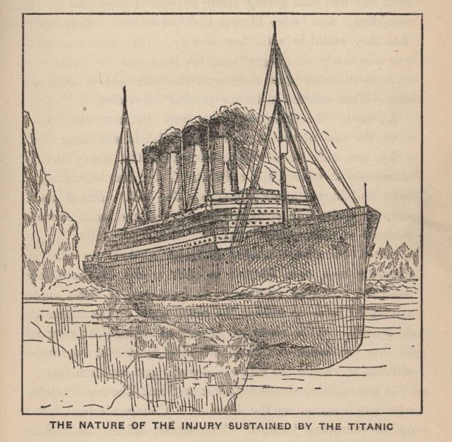 The nature of the injury sustained by the TITANIC In: Marshall, Logan 1912 Picture