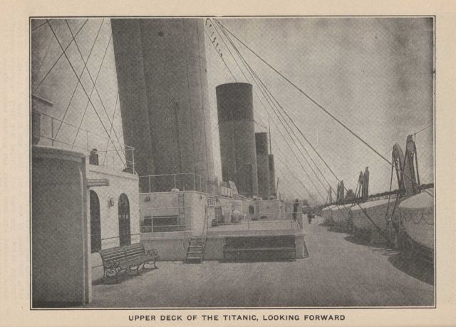 Upper deck of the TITANIC looking forward In: Marshall, Logan 1912 Picture