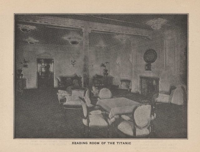 Reading room of the TITANIC In: Marshall, Logan 1912 Picture