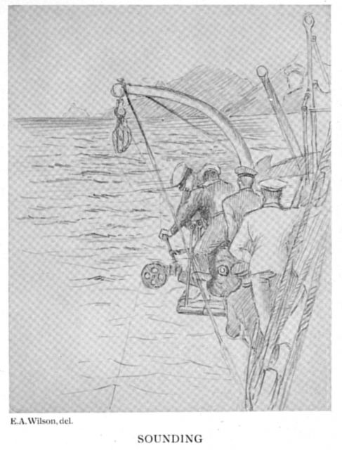 Sounding by hand with a Lucas sounding machine while approaching Antarctica on Scott's ship the Terra Nova Picture