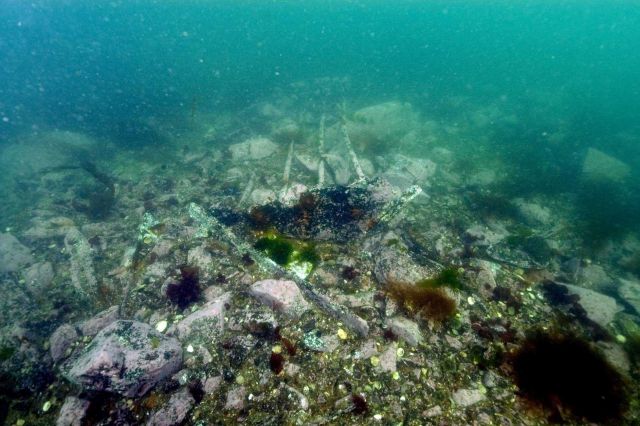 Boiler stays and end remains of the Coast and Geodetic Survey Steamer HASSLER. Picture