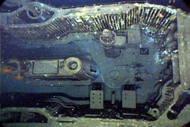 Screen capture of bridge of submarine U166 Picture