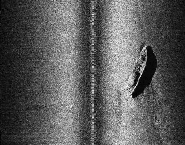 Sidescan sonar image of the MONITOR Picture
