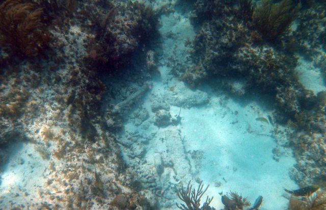 Remains of unidentified vessel seen below. Picture
