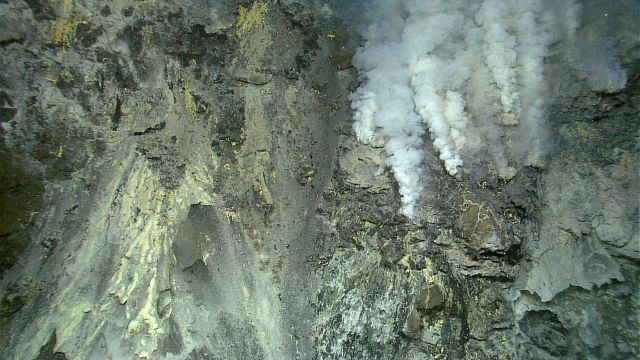 Hydrothermal vents on Kawio Barat submarine volcano spew white mineral-laden fluids Picture