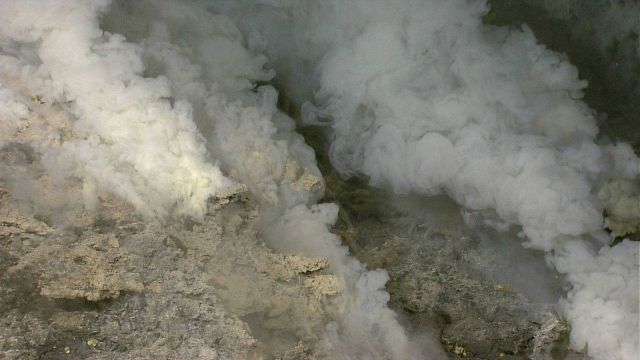Hydrothermal vents on Kawio Barat submarine volcano spew white mineral-laden fluids Picture