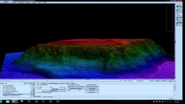 Three-D view of Mytilus Seamount bathymetry as observed by ROV Three-D view of Mytilus Seamount bathymetry as observed by ROV Picture