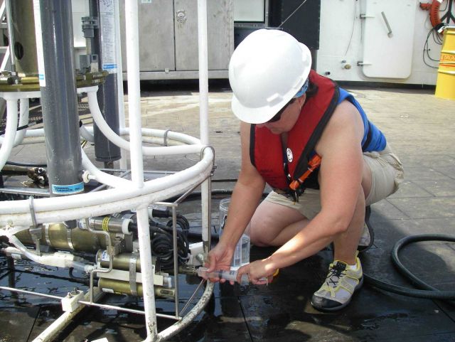 Teacher at Sea on board the NOAA Ship OREGON II. Picture