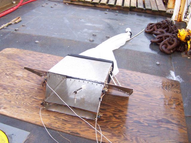 Manta surface tow net on deck. Picture