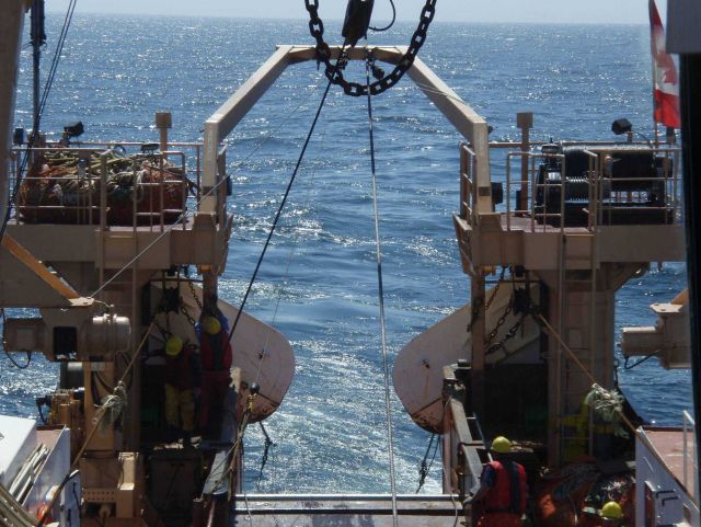 Putting the trawl out. Picture