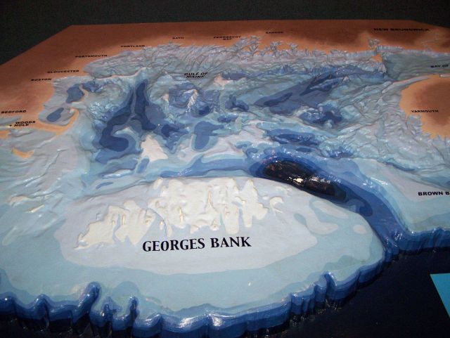 A 3-D model of Georges Bank at the Woods Hole Aquarium. Picture