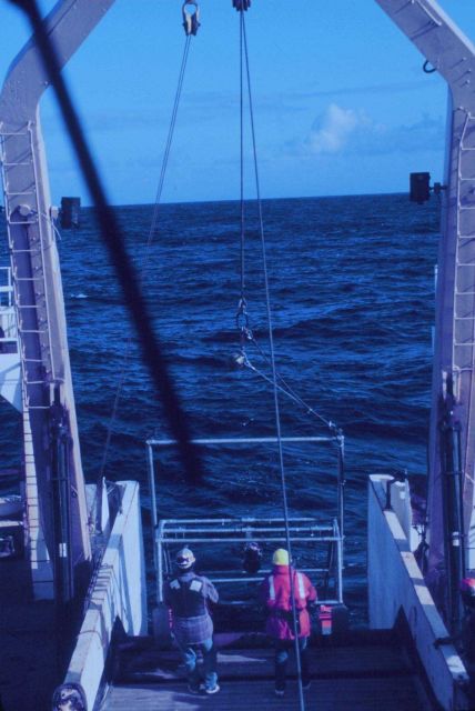 Deploying equipment from stern of NOAA Ship MILLER FREEMAN Picture