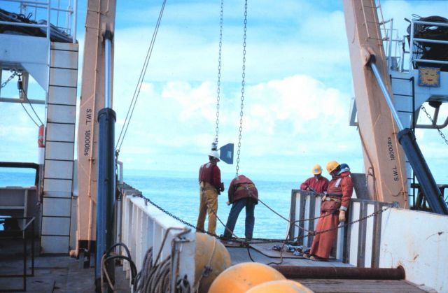 Deploying an oceanographic buoy from the NOAA Ship MILLER FREEMAN Picture