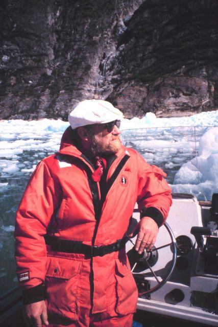 Chief Boatwain Nutting taking in the scenery in Tracy Arm. Picture