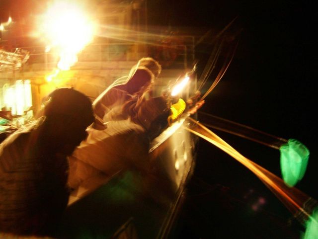 Dip-netting double exposure Picture