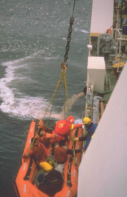 Going ashore in a Zodiac launch Picture